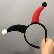 A Vintage Cute (Clown) Pointed Hair Accessory For Women – A Retro Cosplay Accessory For Halloween Costumes, Themed Parties, And Role-Playing. The Single-Piece Hair Accessory/Headband Is Suitable For Costume Parties And Everyday Wear. - 白色和黑色 - 查看 6