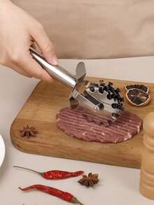 1pc Stainless Steel Creative Kitchen Baking Tool Set, Pasta Cutter With Round Handle, Household Single Wheel Pasta Roller, Manual Dough Roller, 5-Wheel Meat Tenderizer, Pizza Cutter Wheel, Multi-Function Pasta Cutter, Kitchen Accessories - Multicolor - View 11