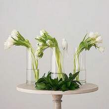 Clear Glass Cylinder Vase For Floral Arrangements 9.5 Inch Tall - 1 - View 4