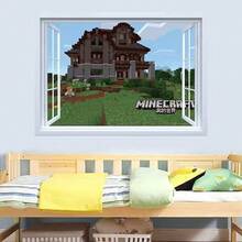Minecraft Dungeons 3D Breakthrough Wall Decal - Pixel Style Game Character Vinyl Sticker - Self-Adhesive Removable Wall Art For Game Room, Bedroom, Home Decor - Gamer Room Decoration - one-size - View 4