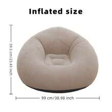 1 chiếc ghế sofa hơi gấp gọn di động dành cho một người, chất liệu nhung mềm mại, không cần lắp ráp, thích hợp sử dụng trong nhà/ngoài trời, cắm trại và thư giãn tại nhà, đồ nội thất bơm hơi. - hình cầu - Xem 3
