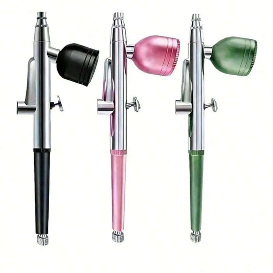 Portable Multi-Function Spray Gun Pen Set - Equipped With 0.3mm Nozzle And Adjustable Atomization Button, Adjustable Spray Valve, Suitable For Model Painting, Nail Art Coloring, Convenient Nail Art Supplies, Random Style, Packaging And Color