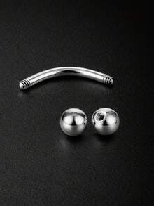 1pc S925 Sterling Silver Barbell Eyebrow Earring, Hypoallergenic External Thread Banana Shape Earring Suitable For Eyebrow, Earlobe And Cartilage Piercing - Single Brow Bone Stud - View 9