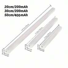 6pcs 20cm/30cm/50cm LED 3-Color Changing Cabinet Lights With Sensor, Ultra-Thin Smart Kitchen Counter Lights, Wardrobe Home Decor Lights, Rechargeable Battery & Motion Sensor, Wireless Self-Adhesive For Cabinet, Shoe Rack, Entrance, Indoor & Outdoor Decoration Lighting, Essential Home Accessory For Kitchen, Bedroom, Wardrobe, 200/350mAH - 櫥櫃燈 - 查看 11