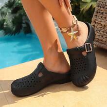 Breathable Slip-On Mules, Lightweight Casual Slippers, Versatile Wear - Black - View 4