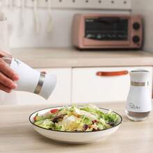 Lonffery Salt And Pepper Shakers Set, Stainless Steel With Glass Bottle For Table, RV, Camp, BBQ, Set Of 2, Black - 白色 - 查看 4
