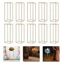 kangten 10 PCS Gold Blume Stehen für Hochzeit Tisch Mittelstücke Decor, Hochzeit Blumenständer für Blumenarrangement, Party, Veranstaltungen, Home Decor - Gold - Übersicht 1