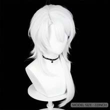 White Anime Game Cosplay Fluffy Synthetic Wigs With Bangs Short Long Straight Fluffy Heat Resistant For Daily Party - White - View 4