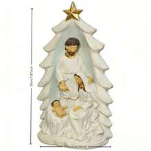 Jesus Nativity Scene Ornaments Resin Holy Family Figurine For Home Indoor Tabletop Decorations - White - View 6