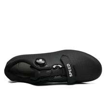 Giày thể thao đạp xe nam, giày bốt thể thao đường trường, giày đua tốc độ, giày đạp xe SPD. - màu đen - Xem 2