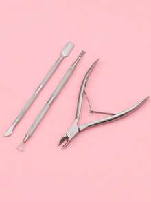 Manicure Cuticle Cutter Steel Pusher 3pcs/Set,Nail Supplies,Nail Tools,Nail Art Tools,Back To School,Nails,Nail Tools For Press On Nails - Nhiều màu 2 - Xem 9