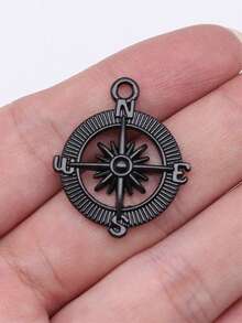10pcs 24x29mm Compass Charms Pendant For DIY Jewelry Making Necklace Keychain Phone Chain Bracelet Making Accessories Handmade Craft Making Findings - Compass - View 4