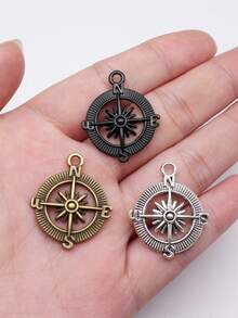 10pcs 24x29mm Compass Charms Pendant For DIY Jewelry Making Necklace Keychain Phone Chain Bracelet Making Accessories Handmade Craft Making Findings - Compass - View 12