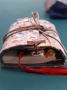 1pc Portable Notebook With Cord, Thicker Paper For Easy Writing, Cartoon Pattern, Loose-Leaf Memo Pad - B - View 2