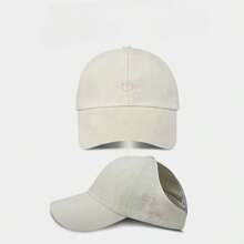 1顶女士棒球帽，带马尾辫孔和心形刺绣，多功能夏季遮阳帽 - 彩色 - 查看 6