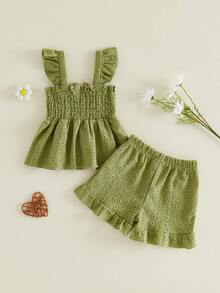 Baby Girls Tank Top Co-Ords - 綠色 - 查看 2