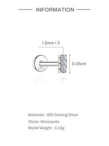 1 Pc Square Pattern Flat Head Piercing 925 Sterling Silver Dainty Drop Earring 18K Gold Plated For Women Daily Wear Party Anniversary Valentine's Day Wedding Bridal Jewelry - Silver - View 5