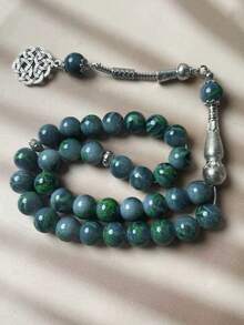 1 bộ vòng tay Tasbih một sợi gồm 33 hạt thủy tinh màu xanh lá cây 10mm, thích hợp đeo hàng ngày theo phong tục Ả Rập. - Nhiều màu - Xem 7