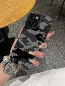 迷彩单件装创意简约黑灰不对称波浪纹皮革质感手机壳，适用于三星/11、12 Pro Max、14 Pro Max、15、16/16 Pro、17/17 Pro 及其他型号 - 彩色 - 查看 8