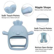 3 Pack Baby Silicone Teething Toys | Soft Chew Teethers For Infants - Mint Green - View 4