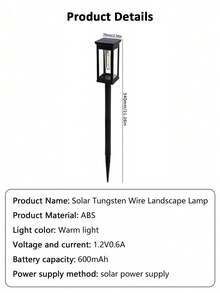 LED Solar Tungsten Filament Light, Innovative Creative Design, Suitable For Home, Yard, Outdoor, Garden Stake Light, Waterproof Home Tungsten Filament Light, Wall Light, Scenery Decor Atmosphere Solar Lawn Light - Solar-powered Tungsten Filament Landscape Lights - View 10