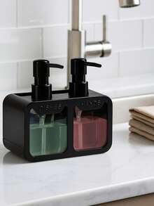 1pc Cat Shaped Soap Dispenser With 2 Pumps | Countertop Soap Holder | Bathroom & Kitchen Organizer | Dual Pump Soap Dispenser | Hand Soap & Dish Soap Dispenser Set | Refillable Plastic Bottle For Kitchen Sink, Bathroom - Double-headed/press - View 4