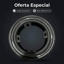 Neumático 130/70-12, adecuado para el tráfico urbano y terrenos irregulares, que ofrece una tracción robusta y una resistencia duradera a los pinchazos, para vehículos de transporte cotidiano. - Negro - Ver 2