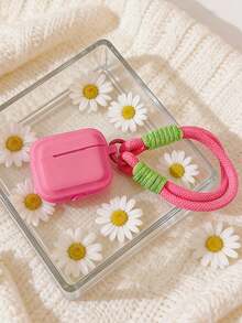 1pc Striped Pink & Green TPU Earphone Strap, Anti-Lost Portable Suitable Compatible With Apple 1/2, Pro, Pro 2 And 4th Gen, Pro 3rd Gen - Rose Red - View 6