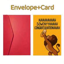1pc Lion Style Greeting Card - Adorable Lion And Cub Design, Suitable For Newborn, Baby Shower Or New Parents Celebration, Unique Greeting Card - A - View 6