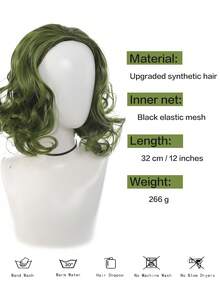 小丑绿色假发，男女皆宜，完美搭配小丑服装。采用耐高温合成纤维制成，是派对、节日和角色扮演的理想之选。 - 綠色 - 查看 4