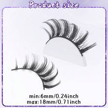 7 Pairs Of Natural Full False Eyelashes,Fluffy Slim For Everyday Use Manga Wet Eyelashes, Travel Essentials - Black - View 7