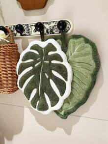 2pcs Green Turtle Leaf Hanging Hand Towels, Absorbent Coral Fleece Dish Cloth For Bathroom & Kitchen - Multicolor - View 7
