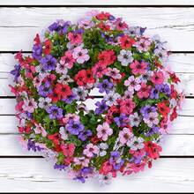 1pc 17.72 Inch Colorful Floral Wreath, Suitable For Spring/Summer Yard, Farmhouse, Indoor/Outdoor Decor - Multicolor - View 6