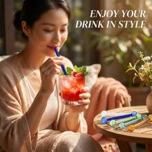10-Pack Of Colorful Straws, Heat-Resistant, Suitable For Milk, Coffee, And Other Beverages. - 查看 1