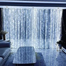 1pc LED Window Curtain Lights - USB Powered, 8 Lighting Modes - Ideal For Wedding, Party, Christmas And Halloween Decoration - USB Curtain Light String - View 35
