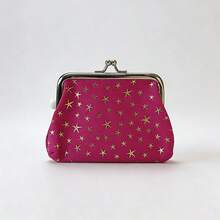 Cute Star Print Kiss Lock Coin Purse Mini Clutch Wallet For Women - Multicolor - View 9