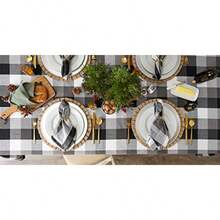 DII Tri-Color Check Collection - Mantel de Mesa 100% algodón 60 x 104 Color Negro - negro - Ver 6