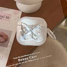 蝴蝶结耳机套，白色耳机保护套，波浪形耳机保护壳，适用于 1/2/3/4/Pro - 白色 - 查看 6