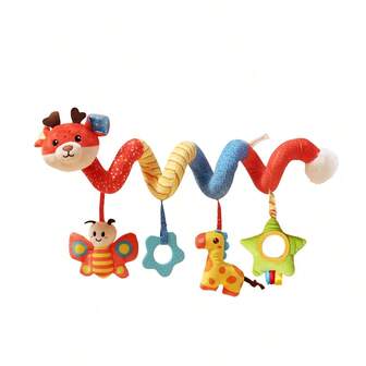 1 件毛绒鹿螺旋悬挂玩具，婴儿推车/婴儿床/育儿室装饰，适合复活节/婴儿送礼会礼物