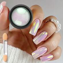Bột nhũ đổi màu Aurora, Bộ bột nhũ lấp lánh nàng tiên cá, Bột nhũ đá mã não Aurora trang trí móng, Bộ màu Y2K, Bột nhũ ngọc trai trắng Aurora, Hiệu ứng bóng ngọc trai huyền ảo, Nhũ lấp lánh hologram, Bột đường trắng bóng, Dùng cho thiết kế nghệ thuật móng tay. - Nhiều màu - Xem 6