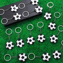 1个黑白足球钥匙扣，PVC材质，运动迷收藏背包挂件，柔软PVC钥匙圈挂饰 - 彩色 - 查看 2