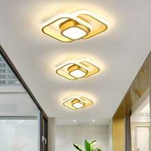 Modern Gold LED Ceiling Light With Three Lighting Modes, Suitable For Living Rooms, Bedrooms And Hallways - 金色 - 查看 3