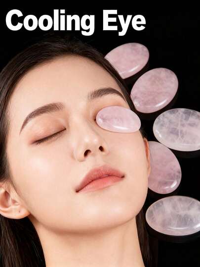 粉色石按摩垫，眼部肌肤护理，冷热按摩皆宜，居家、办公、休闲、户外旅行及便携使用皆可。