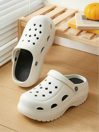 Thick-Soled Breathable Closed Toe Garden Slippers, Non-Slip Beach Sandals, Hollow Shoes, Summer Gift