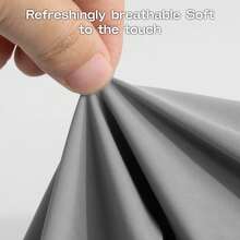 1pc Solid Color Cooling Pillowcase, Minimalist Dirt-Resistant Pillow Cover, Butterfly Neck-Protecting Washable Pillowcase With Hidden Smooth Zipper, Machine Washable - 24.8*16.7inch - Grey - View 5