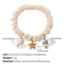 QASW European And American Cross-Border Color Small  Pleated Hair Ring Exquisite High-End DIY Pendant Decoration Girl's Heart Hair Rope - FQ01PE-pJ1133PEG-pJ507G-pJ1170RPG - View 8