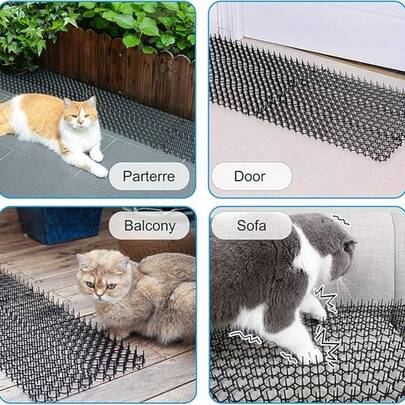 Thảm gai chống mèo (12 miếng/hộp), dụng cụ bảo vệ đồ đạc cho thú cưng, tấm lót chống cào xước có thể cắt tỉa, bảo vệ cây cối và đồ đạc khỏi móng vuốt mèo.