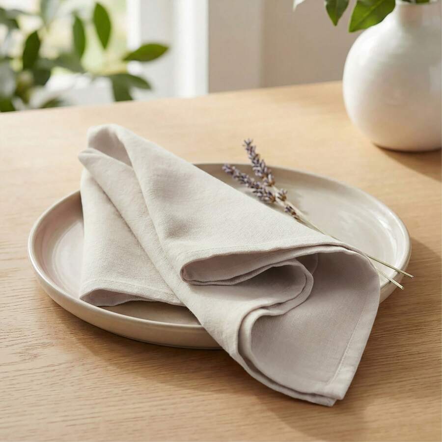 12pcs Solid Color Cloth Napkins, Washable Cotton Table Napkin For Household Dining Fall Autumn Decor Wedding Hotel 45*45cm - Royal Linen - View 1