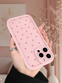 淡粉色小爱心印花图案，创意个性，流行经典甜美可爱风格，适合作为礼物送给朋友、家人、爱人，生日礼物、斋月礼物、情人节礼物。磨砂质感，带摄像头保护，全方位防护，防尘防水软壳，兼容 17/16/15/14/13/12/11/Pro/Pro Max/X/XR/XS/XS Max/7/8/Plus。 - 粉色 - 查看 4