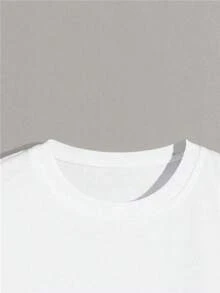 Manfinity Homme 2-Piece Solid Color Crew Neck T-Shirt For Men - 白色 - 查看 3